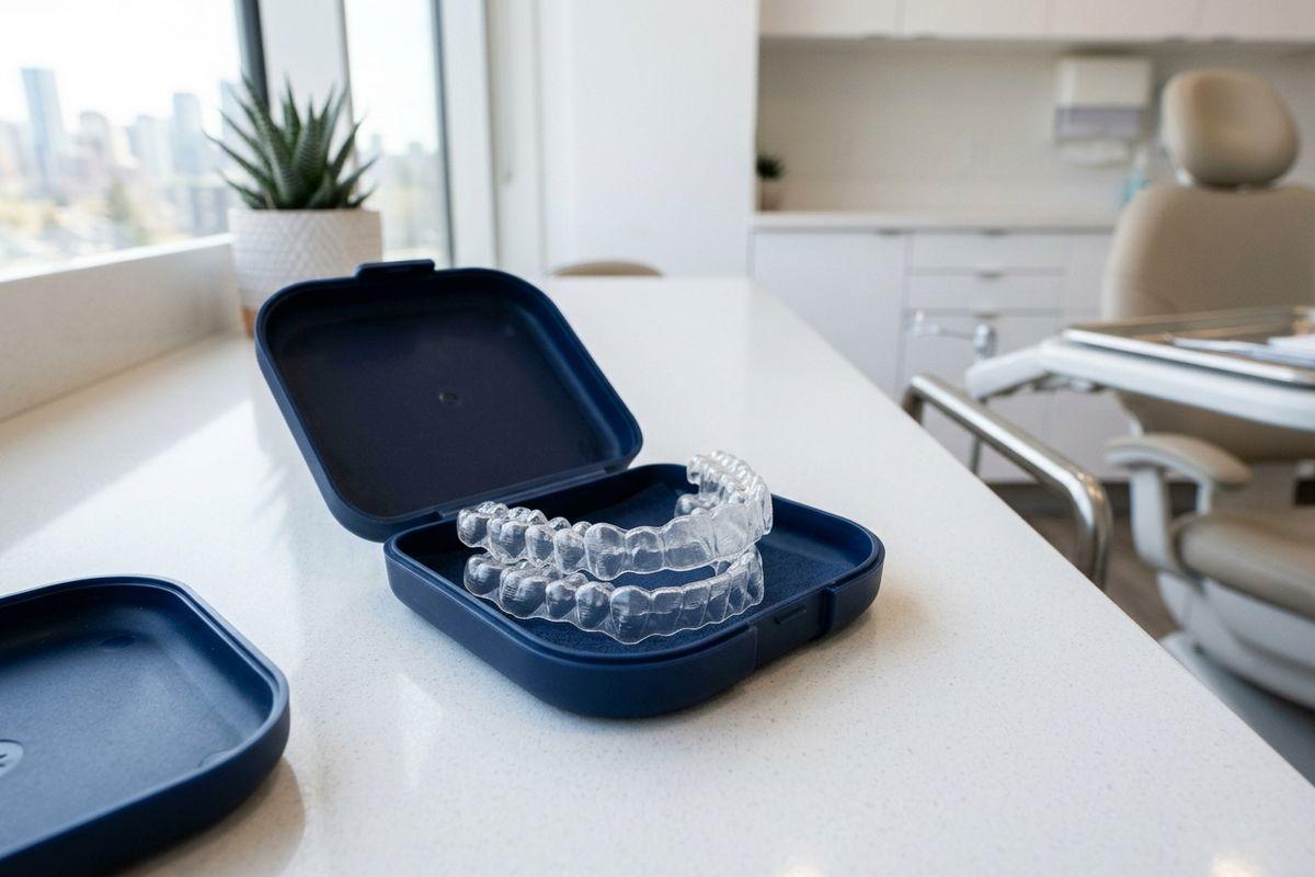 Invisalign trays in a container
